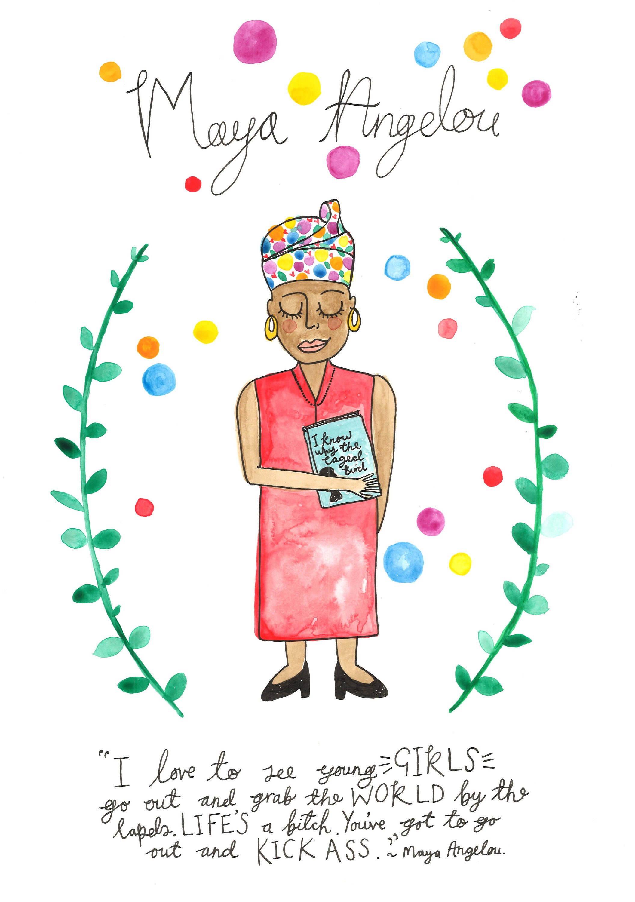 Maya Angelou A3 Water Colour Print | Etsy