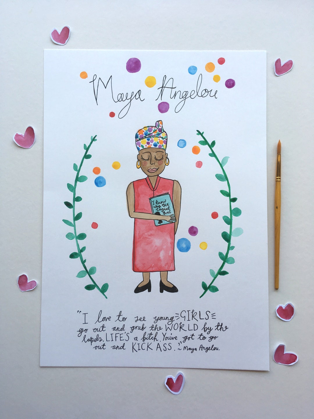 Maya Angelou A4 Water Colour Print - Etsy