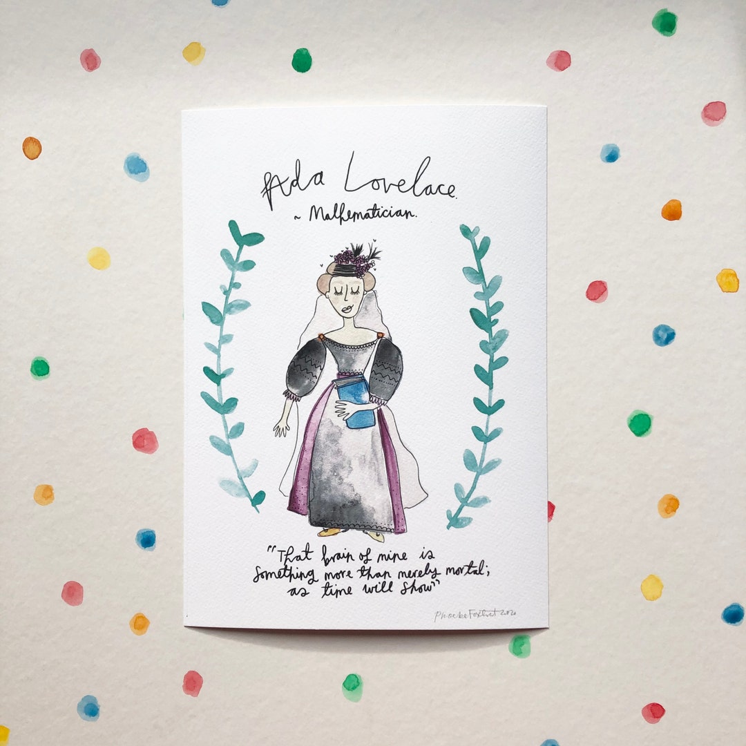 Ada Lovelace A4 Water Colour Print - Etsy