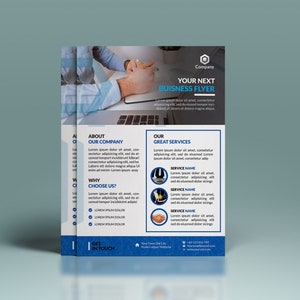 Modello Volantino Aziendale Volantino Marketing Psd Stampabile Etsy