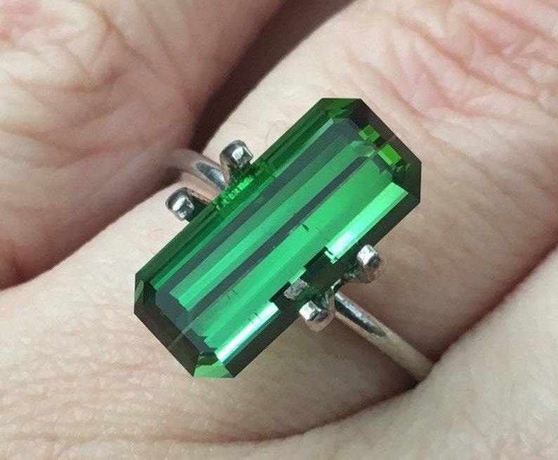 Green Tourmaline Emerald Cut Vivid Green Facet Tourmaline Etsy Australia