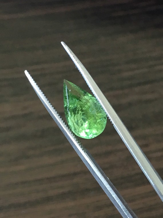 Vivid Green Tourmaline Pear Cut Tourmaline Loose Gemstone Etsy