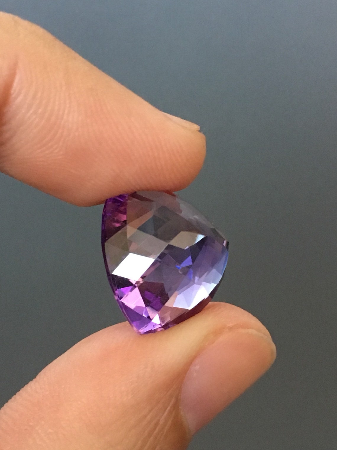 Trillion Cut Loose Amethyst Gemstone Faceted Amethyst for Etsy