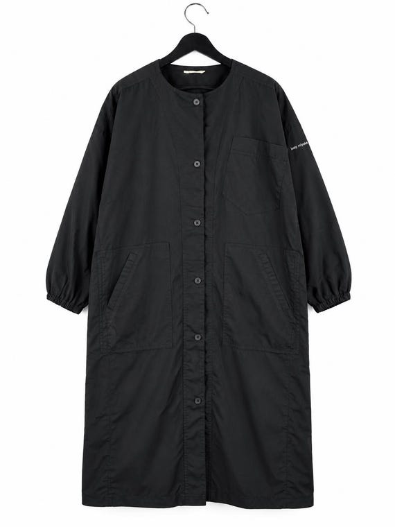 Issey Miyake, Vintage Issey Miyake Black Long Coat Japanese Designer Minimalist Oversized Button Front Jacket