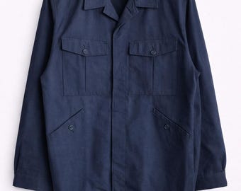 Vintage Japanese Navy Workwear Jacket | Military Issue Style | Cotton Utility Jacket