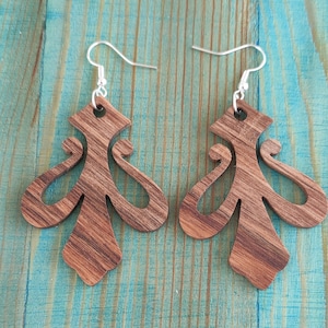 Boho wooden earrings walnut