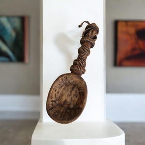 African Art Large Carved Wooden Spoon, African Art, Art Gallery, Handmade