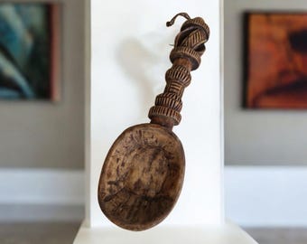 African Art Large Carved Wooden Spoon, African Art, Art Gallery, Handmade