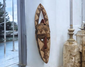 ドゴン族のアフリカのマスク、アフリカ美術、ヴィンテージ、手作り 