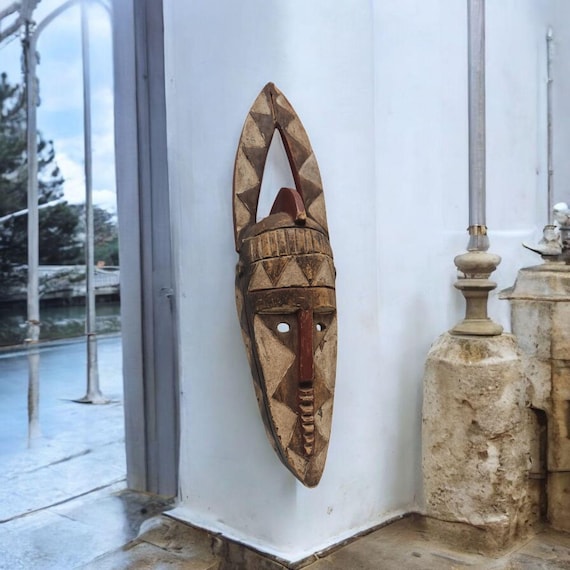 ドゴン族 アフリカ民族 お面 African dogon mask - 日本