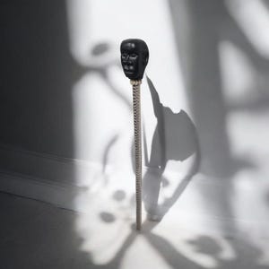 Bastón de carga Eggun forrado piel de serpiente , santería , Palo Mayombe , voodoo
