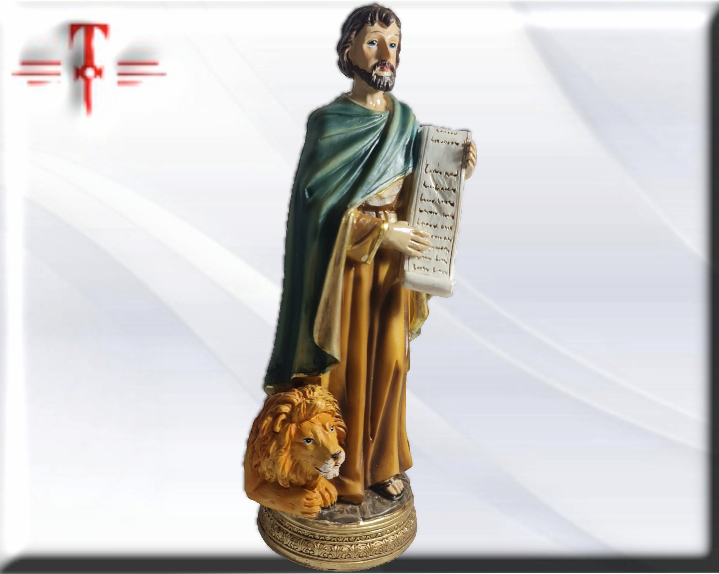 Saint Marc Évangéliste 30 cm statue en résine