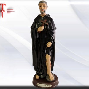 Saint Peregrine, Catholic statue, religious figure of resin of the highest quality, made in Europe