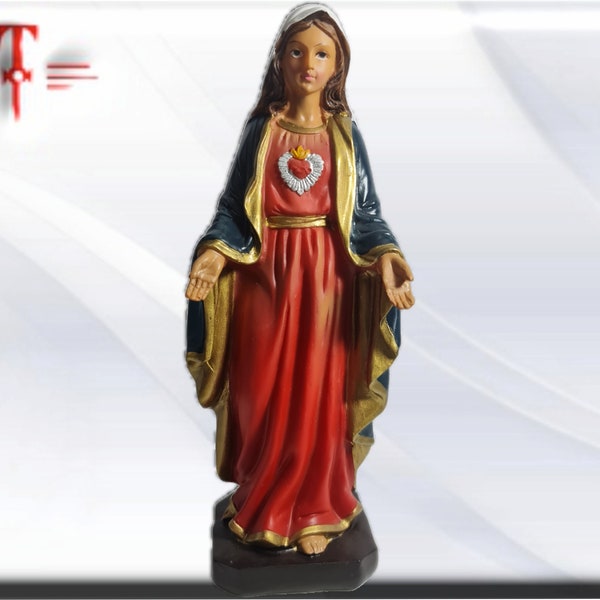 Sagrado corazón de María  , estatua católica , figura religiosa de resina de la mas alta calidad , hecha en Europa