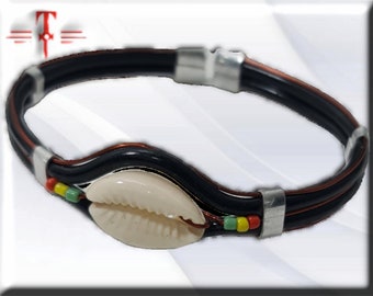 Armband, kauri, origineel uit Benin Protection, geluksamulet