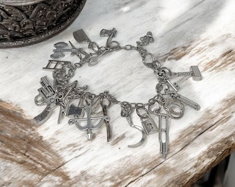 Achabá bracelet with the 21 pieces of Oggun Ifá Santeria Palo Mayombe