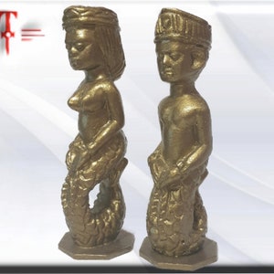 Statues Mami wata, goddess of the Sea, Man and Woman, Africa