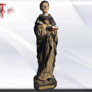 Saint Thomas Aquinas, Catholic statue, religious figure of resin of the highest quality, made in Europe