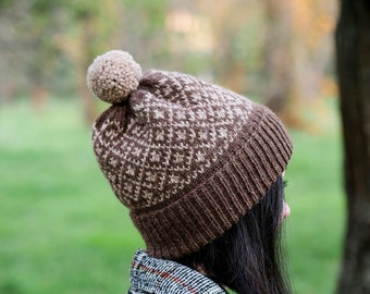 Knitting Pattern: Wool Fair Isle Hat, Norwegian Design (PDF