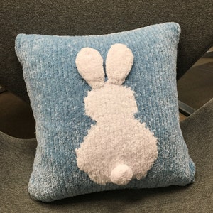 Bunny Cushion Cover Easter Knitting Pattern Hygge Mood Knitting Pattern image 1