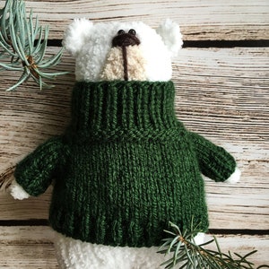 Knitting Pattern Happy New Bear Teddy Bear Knitted Bear in Sweater image 9