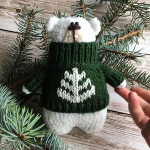 Knitting Pattern Happy New Bear Teddy Bear Knitted Bear in Sweater image 4