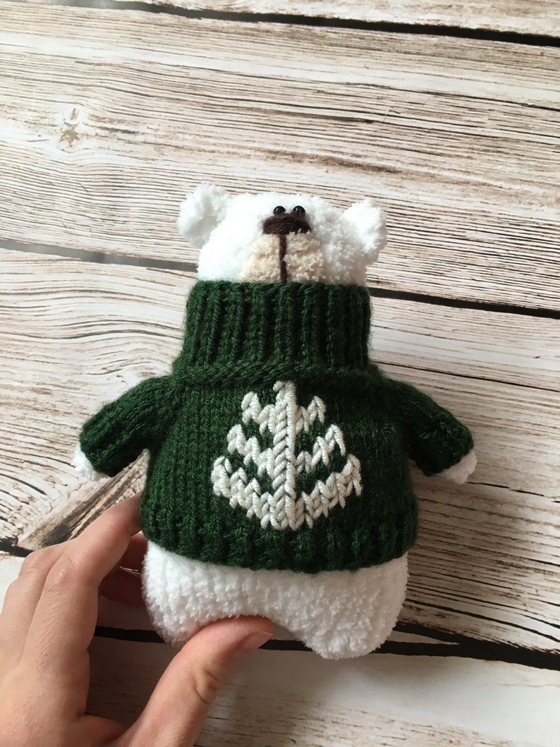 Knitting Pattern Happy New Bear Teddy Bear Knitted Bear in Sweater image 7