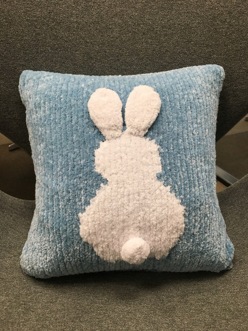 Bunny Cushion Cover Easter Knitting Pattern Hygge Mood Knitting Pattern image 2