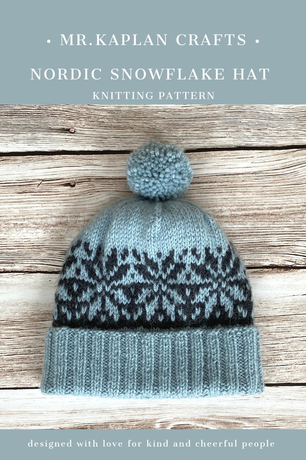 Nordic Snowflake Hat Knitting Pattern Knit Wool Warm Hat Etsy