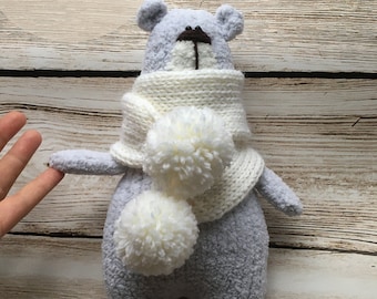 Teddy Bear Knitting Pattern: Hugh with Scarf (Digital Download)