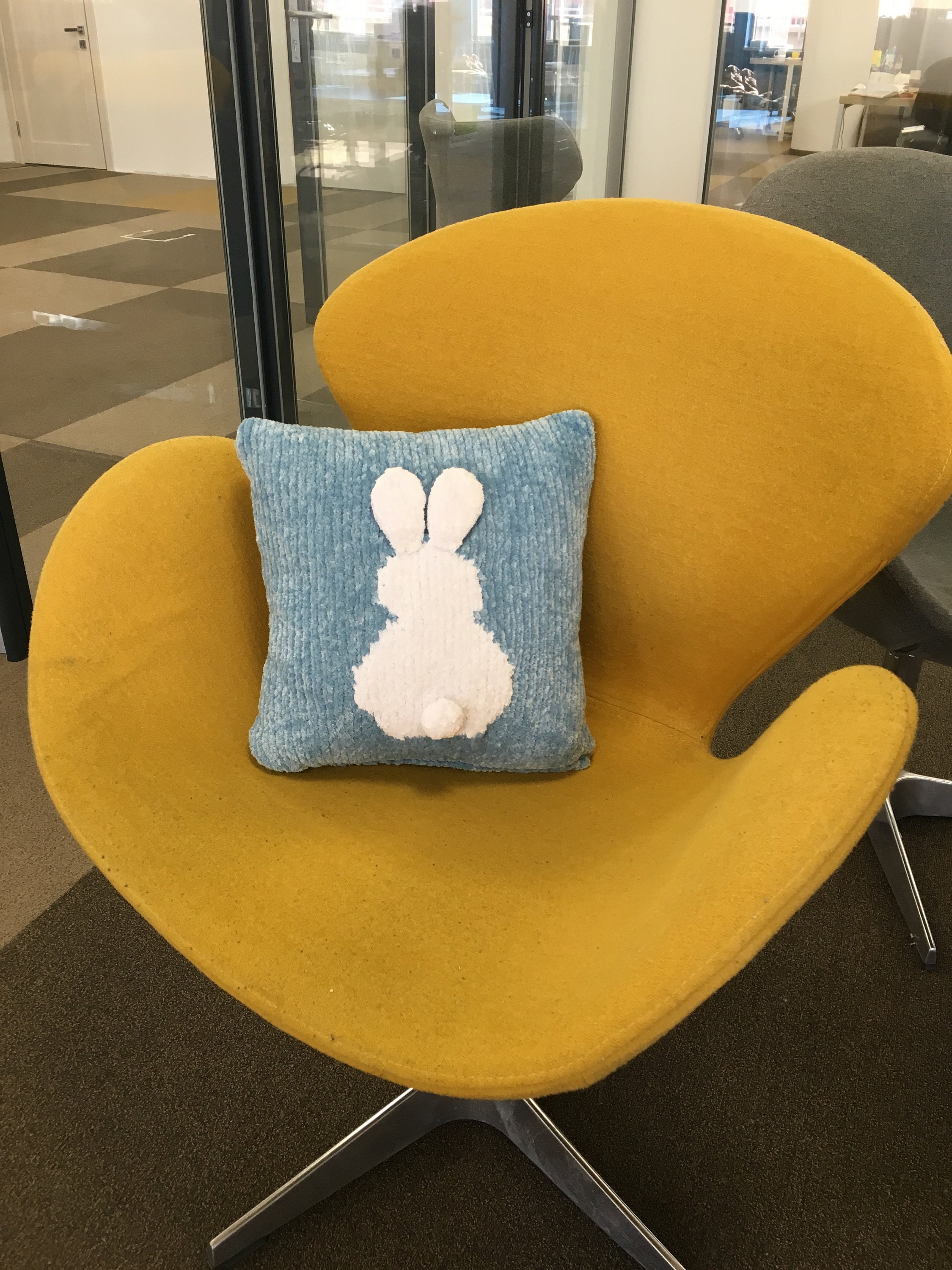 Bunny Cushion Cover Easter Knitting Pattern Hygge Mood Etsy UK