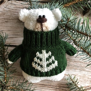 Knitting Pattern Happy New Bear Teddy Bear Knitted Bear in Sweater image 6