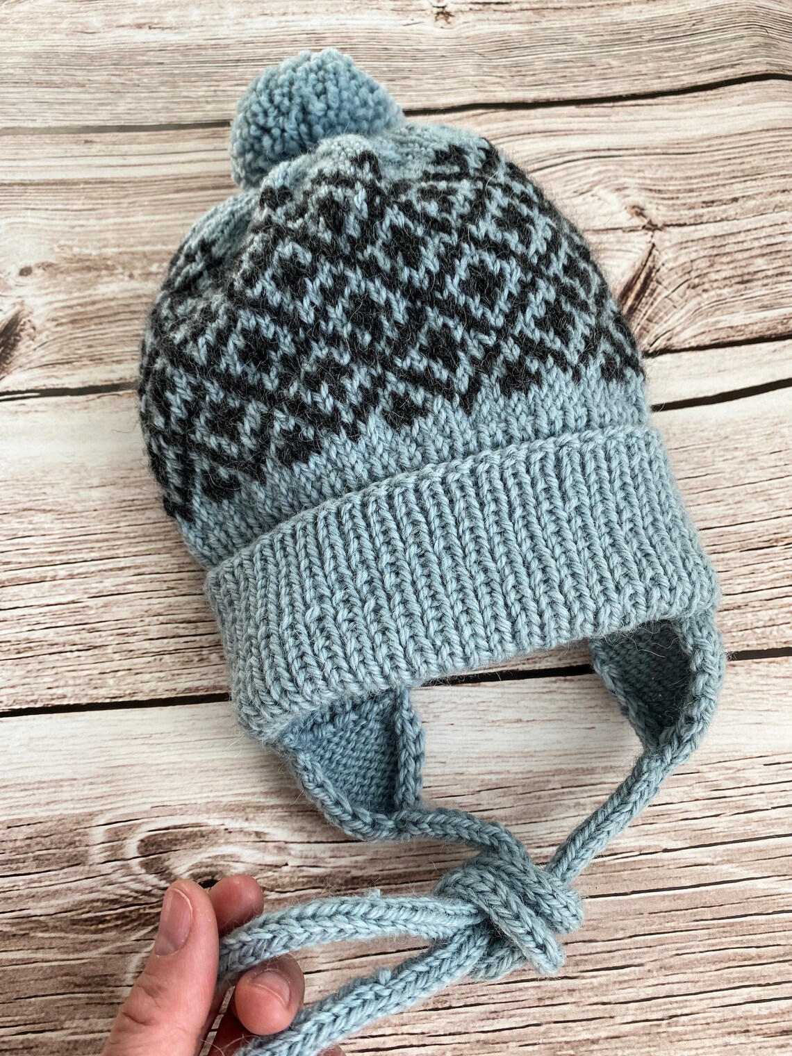 Children's wool knit hat hand-knitted warm earmuffs cape caps for men and women