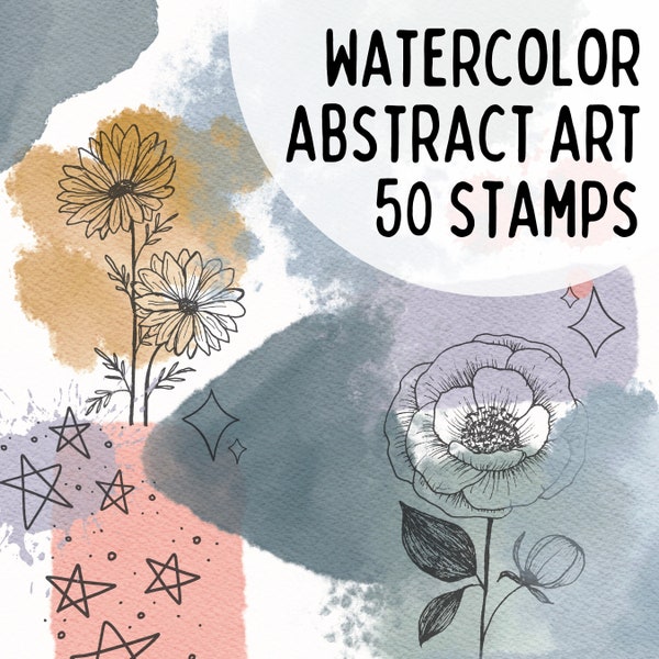 50 set || Procreate Stamps for Watercolor Abstract Art || Easy to use