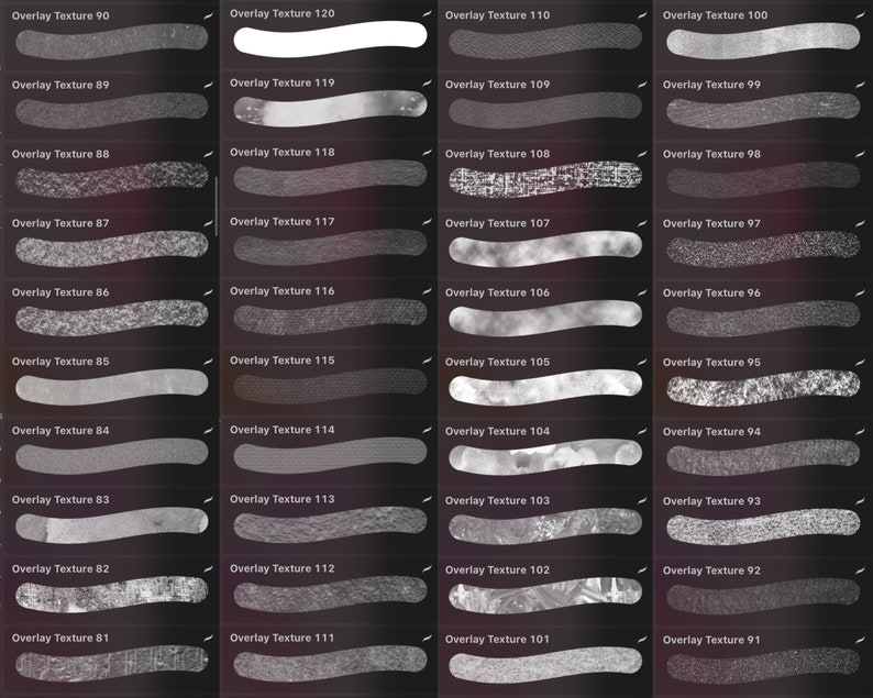 Updated 120 OVERLAY TEXTURES for Procreate Etsy