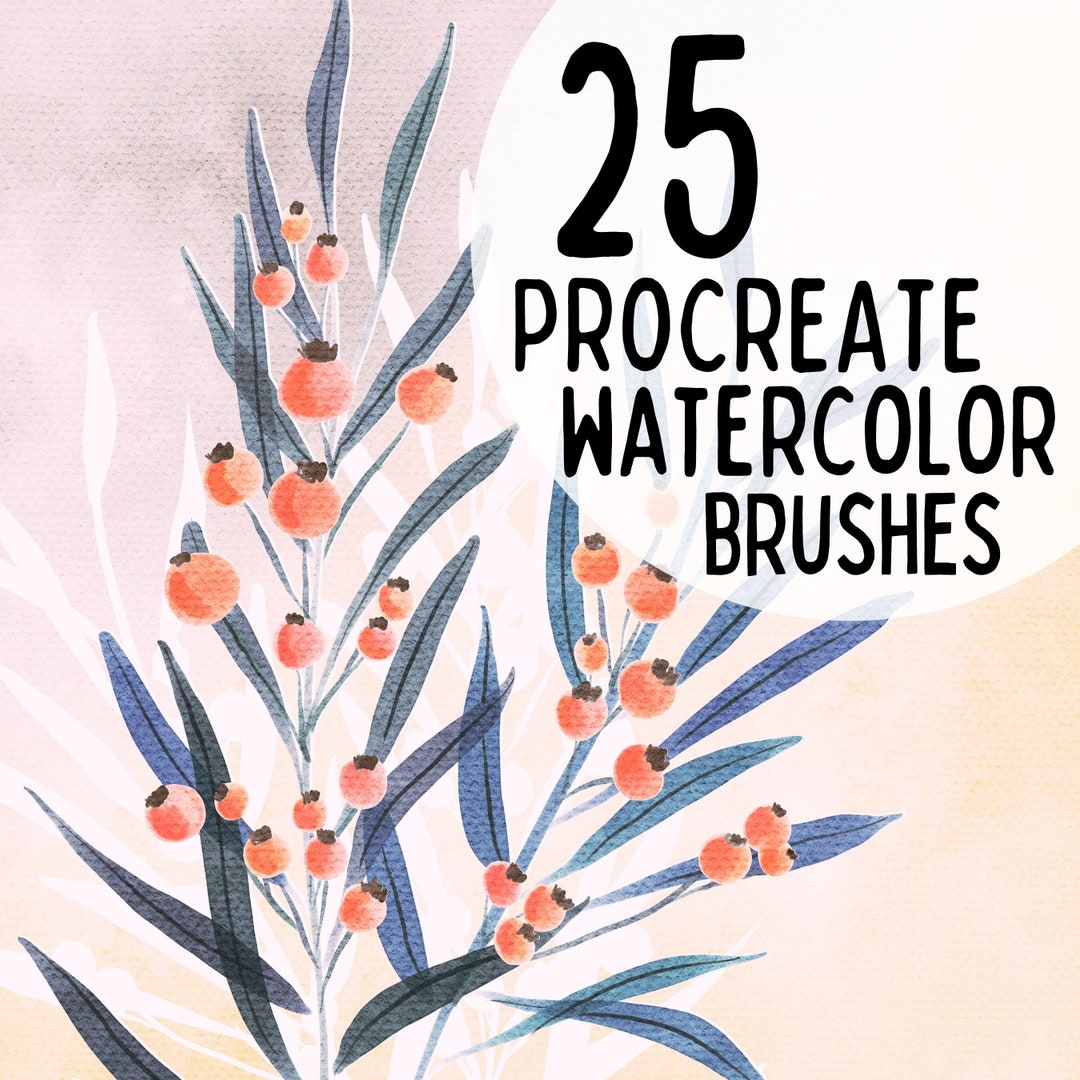 25 DIGITAL WATERCOLOR BRUSHES || for Procreate - Etsy