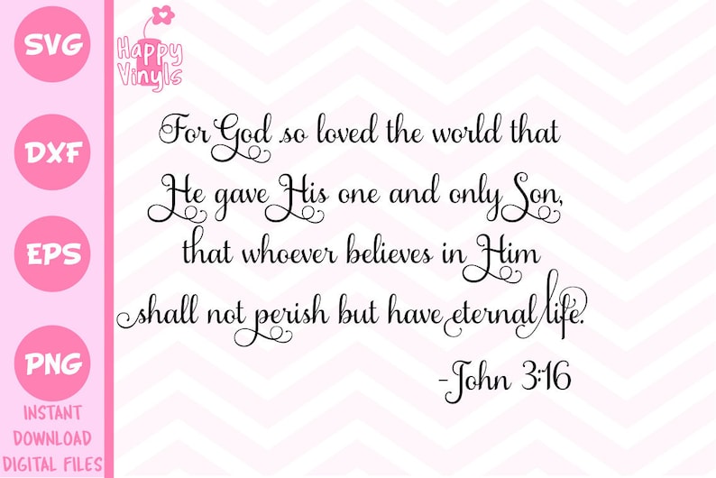 Download John 3:16 SVG Cricut Silhouette Cut File Religious | Etsy