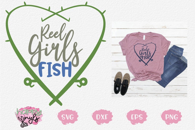 Download Reel Girls Fish A Fishing SVG for Cricut Silhouette and | Etsy