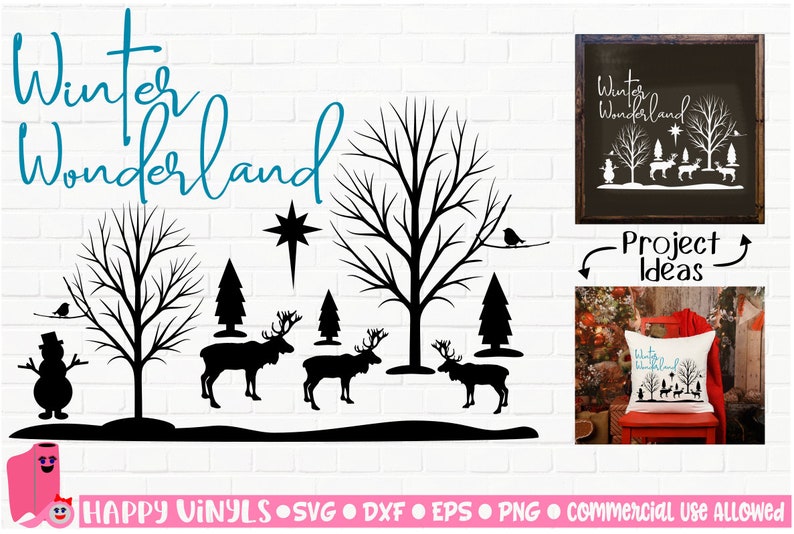 Download Winter Wonderland Scenery SVG Cut File for Cricut Silhouette | Etsy