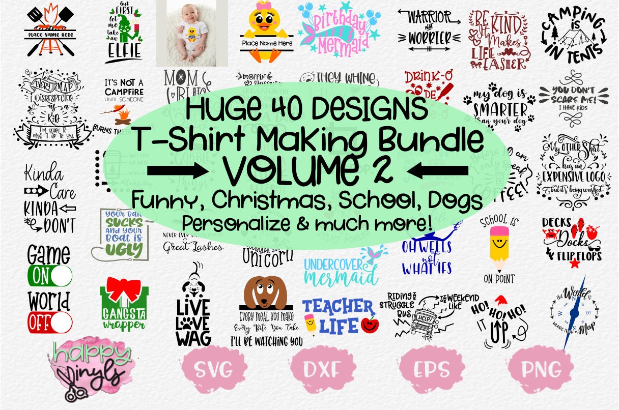 Download Huge T Shirt Making Bundle Volume 2 A 40 Design Svg Bundle Etsy