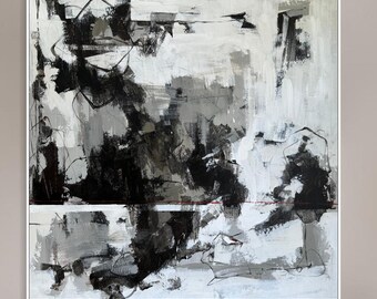Minimalist Home Accent GRAYSCALE CHAOS 32&quot;x32&quot;