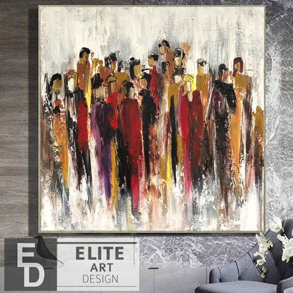 Large Abstract Canvas Art Human Painting Figurative Art Abstract Paintings On Canvas Colorful Wall Art Framed Office Painting