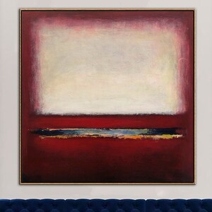 Mark Rothko Style Red Abstract Painting: Modern Acrylic Oil Canvas Wall Decor