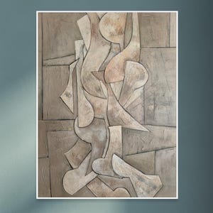 3D Textured Geometry Fusion Abstract Painting on Canvas