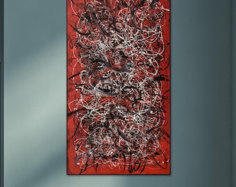 ジャクソン・ポロック キャンバスアート 大きな赤いキャンバス