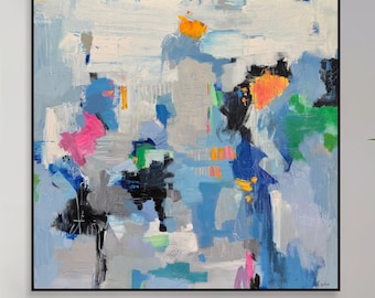 Vibrant Abstract Color Harmony CHROMATIC CONVAARSATION 45.6&quot;x45.6&quot;