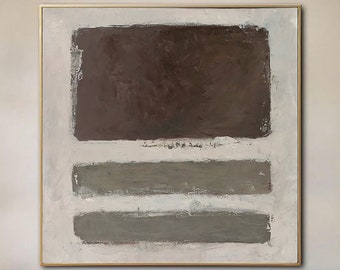 Mark Rothko, peintures abstraites sur toile, art expressionniste moderne 40 x 40, art texturé, peinture faite main de style Rothko pour décoration de chambre indépendante