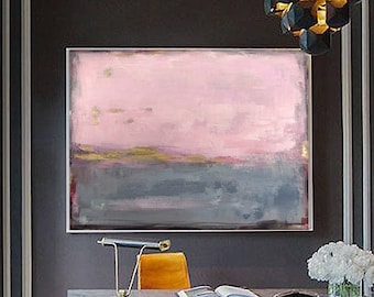 Extra Large Wall Art Abstract Modern Painting Abstract Acrylic Paintings Pink Painting Gray Painting Canvas Abstract Art Office Decor