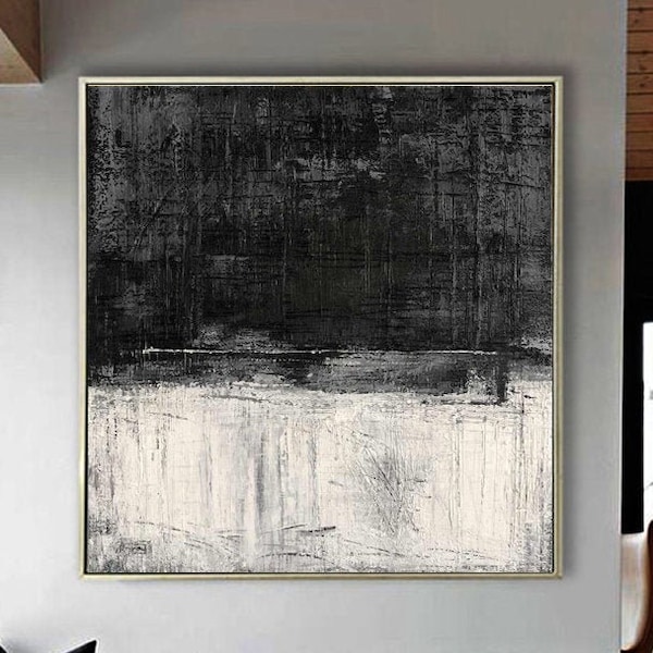 Black And White Painting Extra Large Wall Art Abstract Painting Original Contemporary Art Oversized Painting Black White Oil Artwork