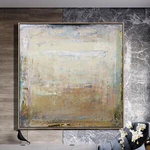 Abstract Paintings On Canvas Large Acrylic Painting Beige Modern Art Canvas Oil Abstract Painting Texture Painting Minimalist Art image 1